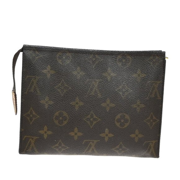 LOUIS VUITTON Poche Toilette 19 Clutch Pouch Bag Monogram Leather - Picture 1 of 16